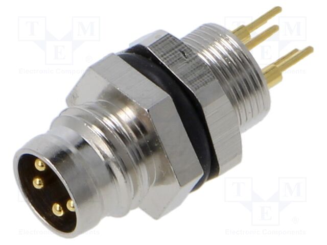 Connector: M8; socket; male; PIN: 4; 0.34mm2; 48V; 4A; IP67
