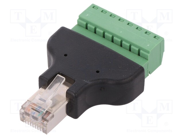 Adapter; PIN: 8; RJ45 plug,terminal block; screw terminal