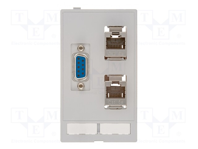 Data module  (2x RJ45+1xD-Sub9 Bu/Bu)