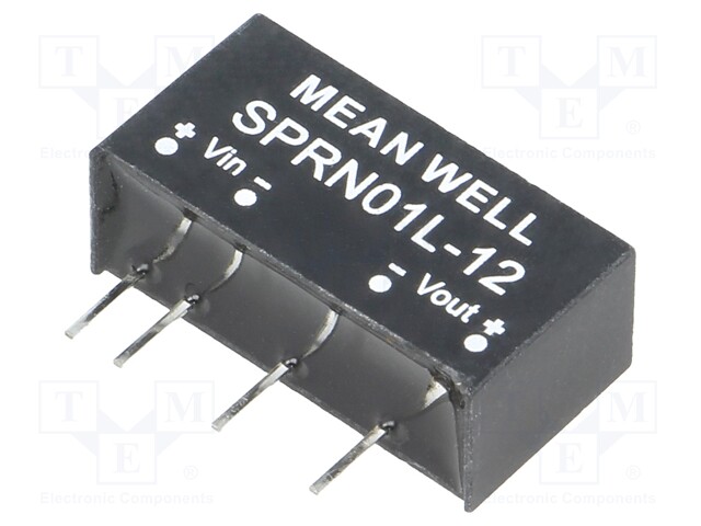 Converter: DC/DC; 1W; Uin: 4.75÷5.5V; 12VDC; Iout: 0÷84mA; SIP6; 2.5g