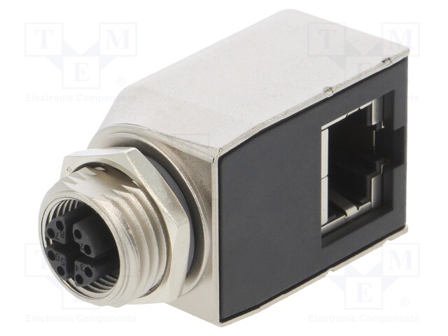 Adapter; RJ45 socket,M12 female; X code-ProfiNET; PIN: 8; Cat: 6a