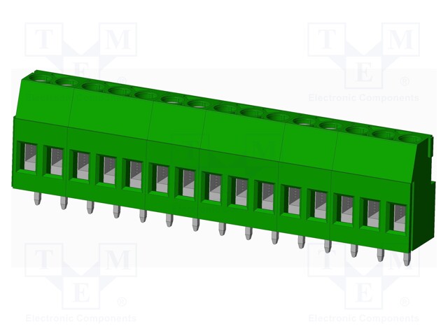 Connector: PCB terminal block; terminal; angled; Plating: tinned