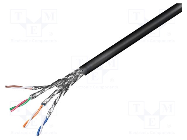 Wire; S/FTP; 4x2x26AWG; 6a; stranded; Cu; LSZH; grey; Øcable: 5.9mm