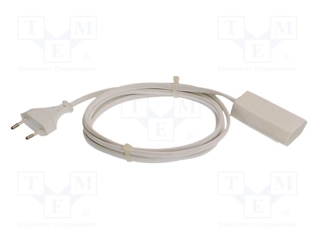 Extension lead; 2x0.75mm2; without earthing; Sockets: 1; PVC; 3m