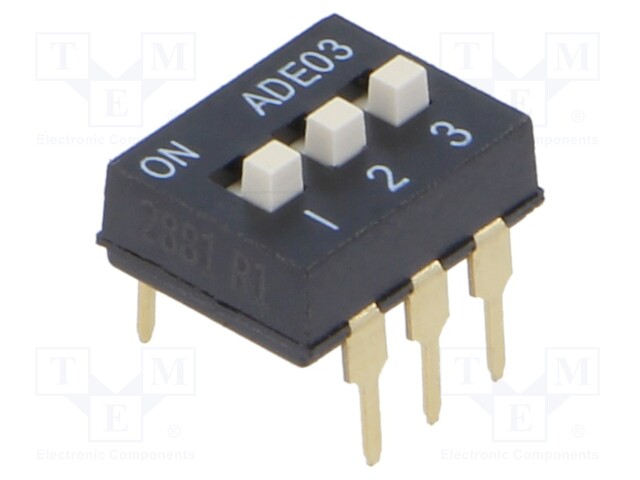 Switch: DIP-SWITCH; Poles number: 3; OFF-ON; 0.1A/24VDC; Pos: 2
