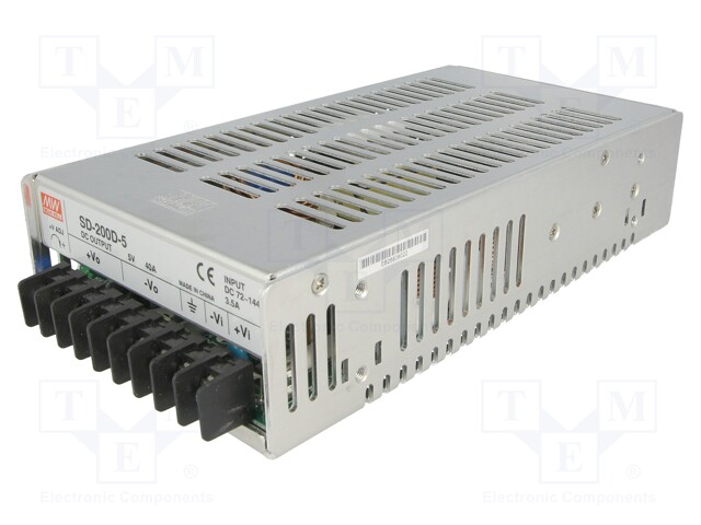 Converter: DC/DC; 200W; Uin: 72÷144V; Uout: 5VDC; Iout: 40A; 1100g
