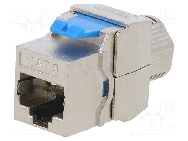 Socket; RJ45; Cat: Cat 8.1; shielded,Keystone,PoE++; Layout: 8p8c