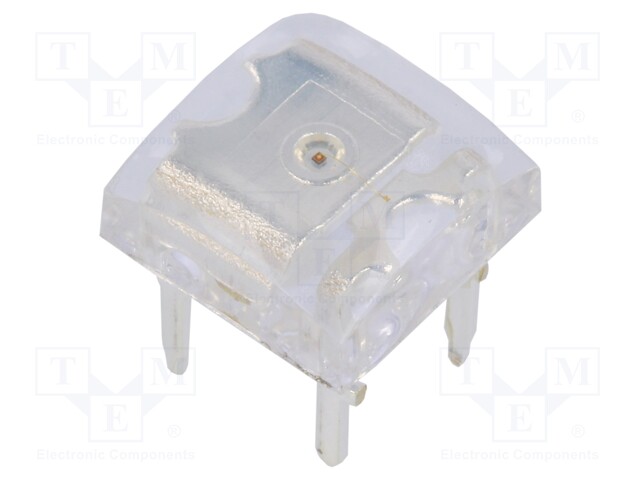 LED Super Flux; 7.62x7.62mm; orange; 750÷1200mcd; 140°; 1.8÷2.6V