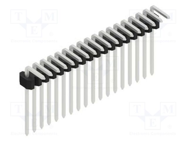 Connector: pin strips; pin header; male; PIN: 18; 1.27mm; THT; 1x18