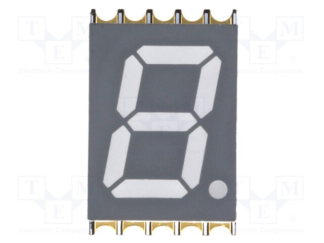 Display: LED; 7-segment; 10mm; 0.39"; No.char: 1; yellow-green; SMD