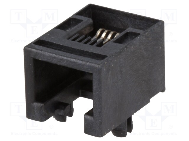 Socket; RJ12; PIN: 6; Cat: 3; low profile; Layout: 6p6c; THT