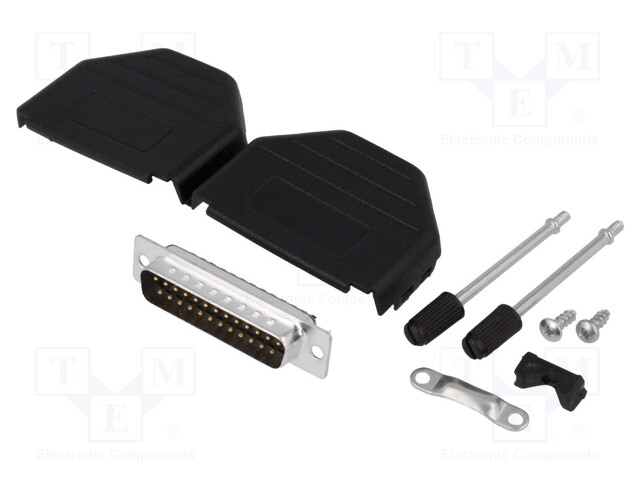 D-Sub; PIN: 25; plug; male; soldering; for cable