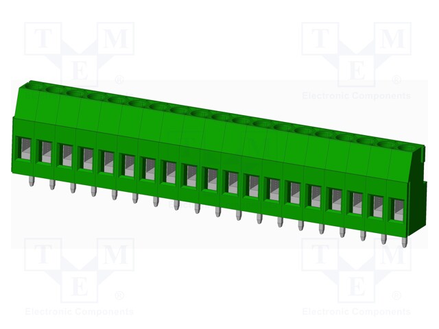 Connector: PCB terminal block; terminal; angled; Plating: tinned
