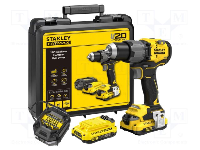 Drill/driver; battery; 0÷500rpm,0÷2krpm; 18VDC; Kit: case,charger