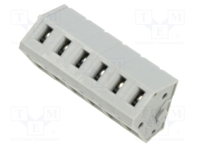 PCB terminal block; angled 45°; 5.08mm; ways: 6; on PCBs; terminal