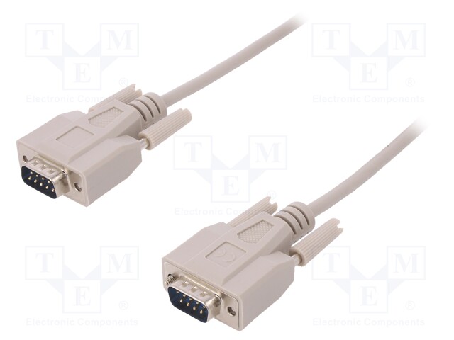 Cable; D-Sub 9pin plug,both sides; 2m; beige; connection 1: 1