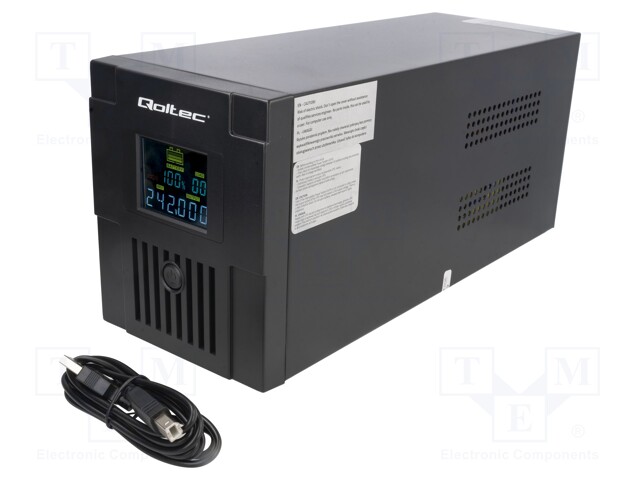Power supply: UPS; 372x139x165mm; 1.2kW; 2kVA; 12.3kg; Ubatt: 12V