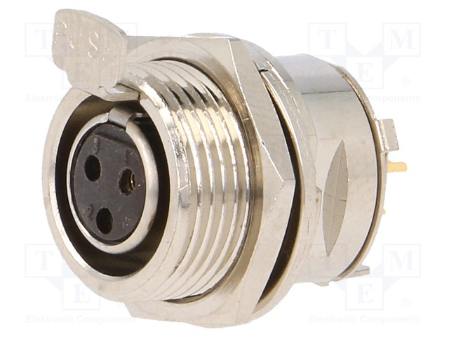 Socket; XLR mini; female; PIN: 3; soldering; 5A; 0.5mm2