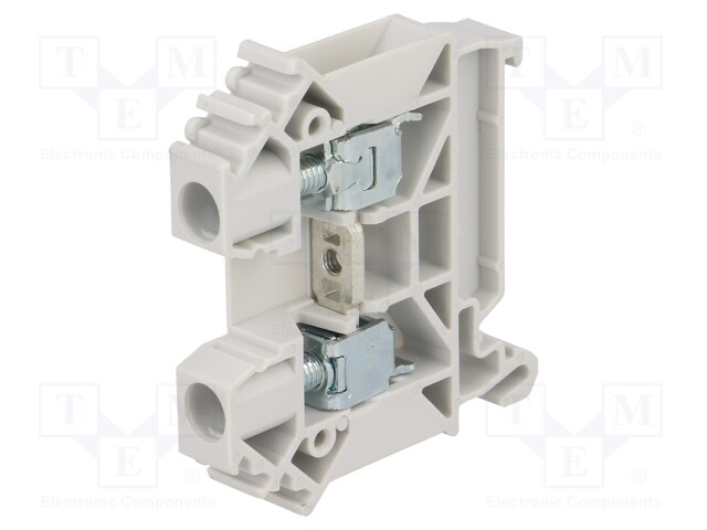 Splice terminal: rail; 0.5÷10mm2; ways: 1; terminals: 2; grey; TS35