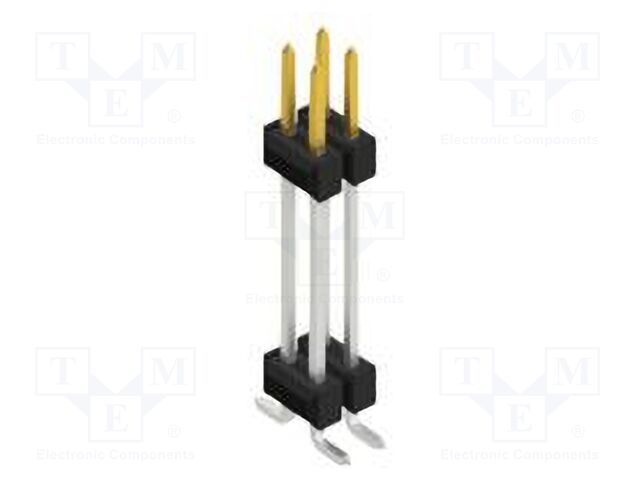 Connector: pin strips; pin header; male; PIN: 4; 2.54mm; SMT; 2x2