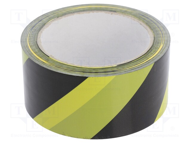 Tape: warning; W: 50mm; L: 33m; Colour: yellow-black