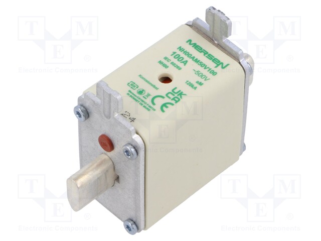 Fuse: fuse; aM; 100A; 500VAC; ceramic,industrial; NH00