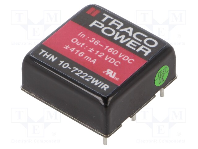 Converter: DC/DC; 10W; Uin: 36÷160V; Uout: 12VDC; Uout2: -12VDC