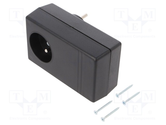 Enclosure: for power supplies; X: 71mm; Y: 120mm; Z: 45mm; ABS; black