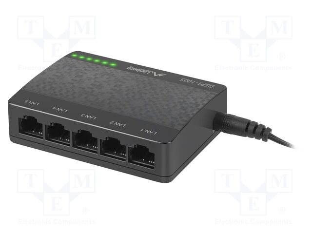 Switch Ethernet; PnP,LED status indicator; black; 1Gbps