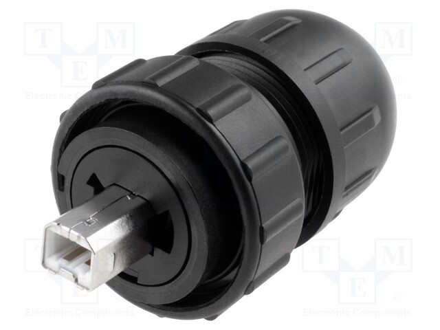Plug; USB B; Data-Con-X; for cable; straight; USB 2.0; IP67,IP68