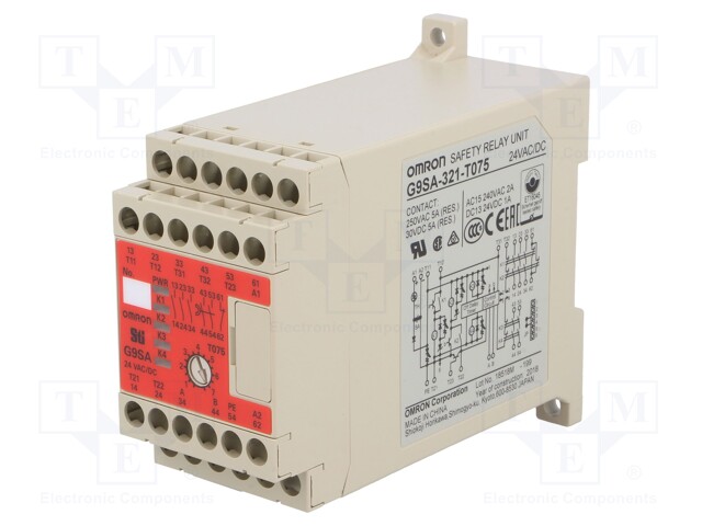 Module: safety relay; Series: G9SA; 24VDC; IN: 2; Mounting: DIN