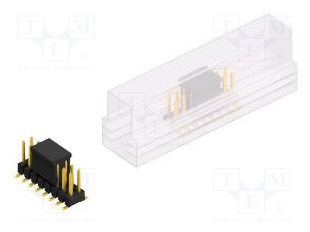 Connector: pin strips; pin header; male; PIN: 16; 2.54mm; SMT; 2x8
