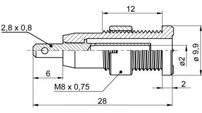 Connector: 2mm banana; socket; 10A; 1kV; 28mm; blue; screw; -25÷70°C