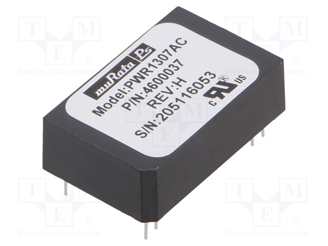 Converter: DC/DC; 1.5W; Uout: 12VDC; Uout: 12VDC; Iout: 125mA