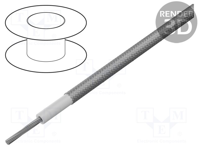 Wire; 1x30AWG; shielded,silver plated copper braid; PFA; 600V