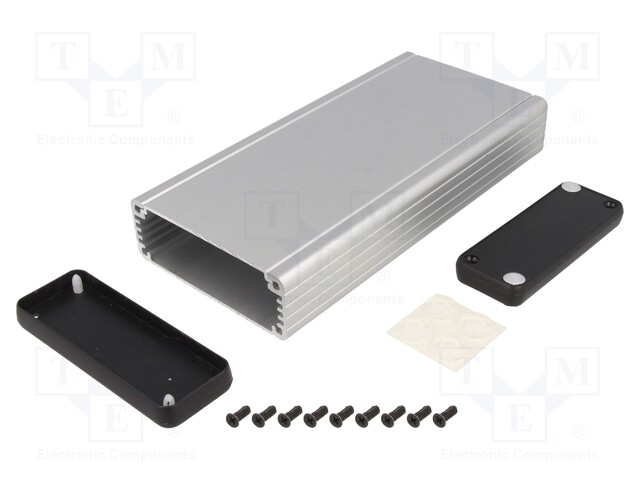 Enclosure: with panel; 1455; X: 78mm; Y: 120mm; Z: 27mm; aluminium