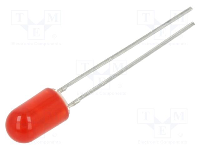 LED; red; 5mm; 40mcd; 45°; 1.7VDC