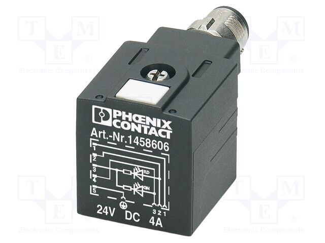 Adapter; M12 male,valve connector format A; PIN: 5; angled; 4+PE