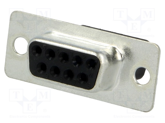 D-Sub; PIN: 9; plug; female; w/o contacts; for cable; 250V