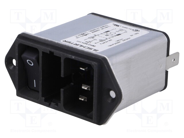 Connector: AC supply; socket; male; 10A; 250VAC; IEC 60320; 0.3mH