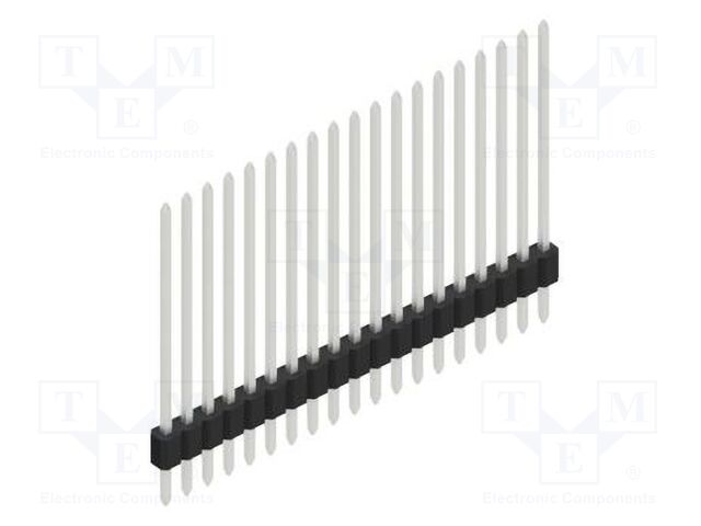 Connector: pin strips; pin header; male; PIN: 19; 1.27mm; THT; 1x19