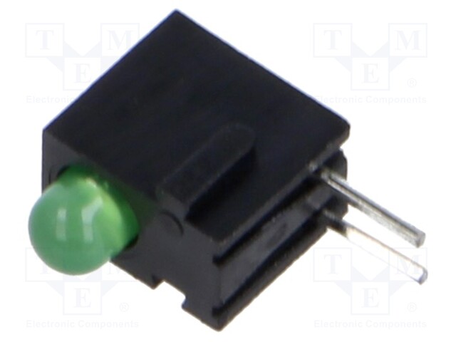 LED; in housing; green; 3mm; No.of diodes: 1; 20mA; Lens: diffused