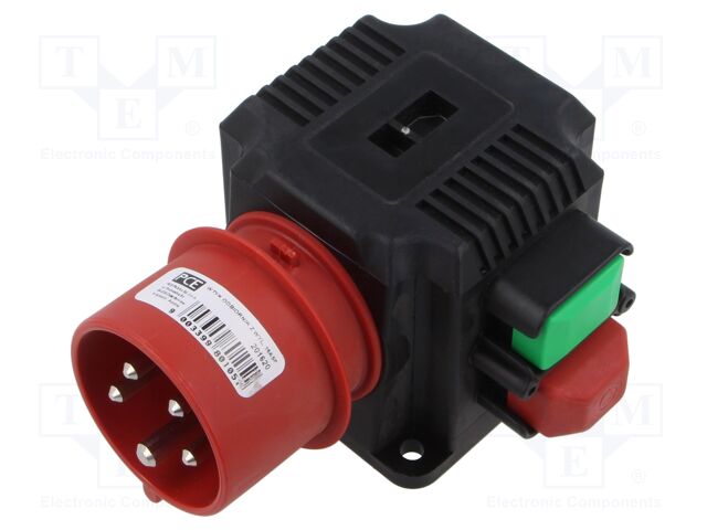 Connector: AC supply 3-phase; socket; male; 16A; 400VAC; IEC 60309
