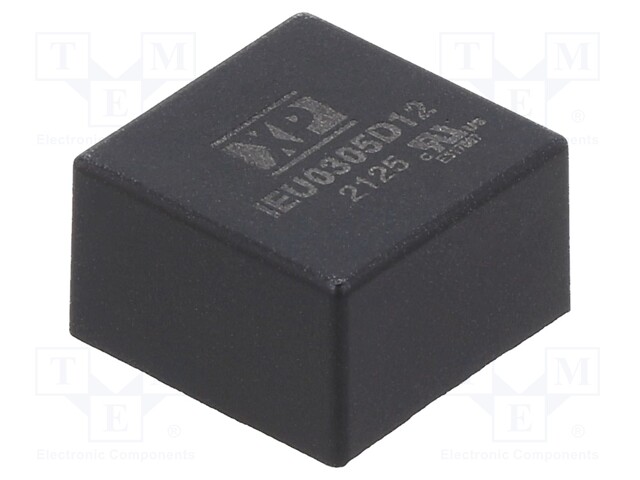 Isolated Board Mount DC/DC Converter, ITE, 2 Output, 3 W, 12 VDC, 125 mA, 12 VDC
