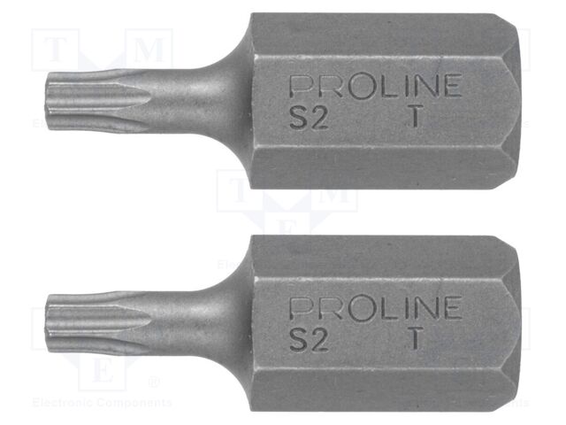 Screwdriver bit; Torx®; Overall len: 30mm; Mounting: 3/8"; 2pcs.
