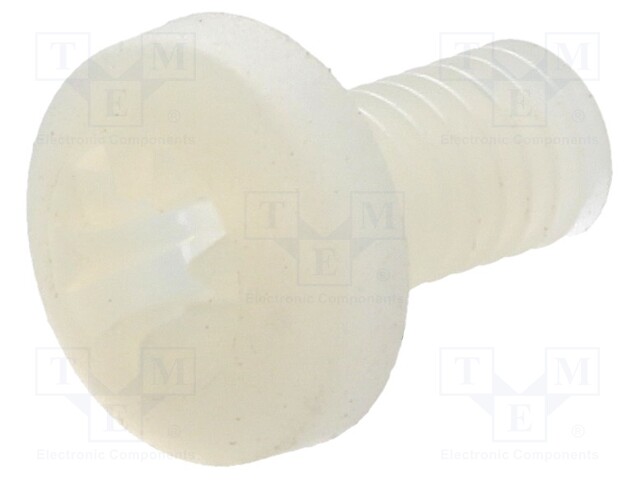Screw; M4x8; 0.7; Head: cheese head; Pozidriv; 1mm; polyamide