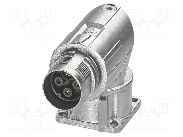 Connector: M17; socket; M17 PRO; PIN: 4; IP67; 3+PE; crimped; angled