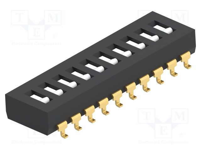Switch: DIP-SWITCH; Poles number: 10; OFF-ON; 0.025A/24VDC; Pos: 2