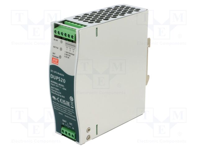 Module: UPS; 24VDC; 20A; 21÷29VDC; Electr.connect: terminal block