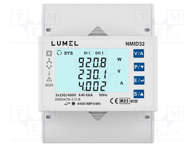 Counter; digital,mounting; for DIN rail mounting; three-phase